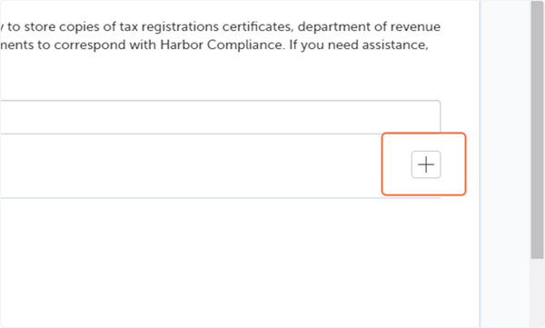 Click the + (plus) sign to upload documents to the Tax Record