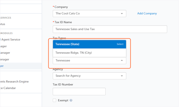 Select the Jurisdiction