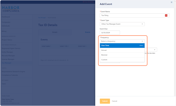 Select a default option or "Custom"