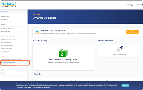 In your account, click on the Dynamic Di