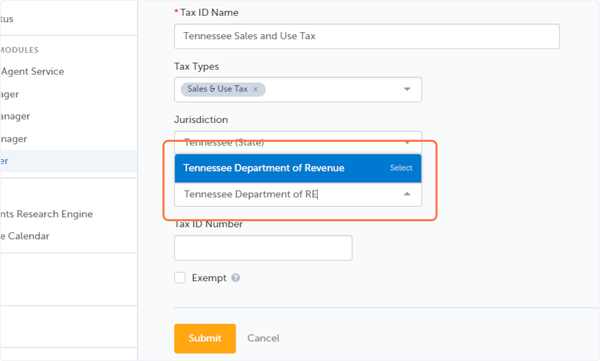 Select the Issuing Agency