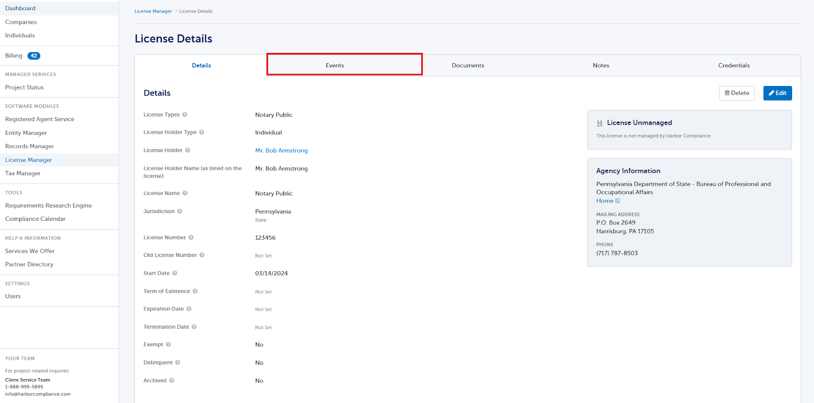 How to add a custom license
