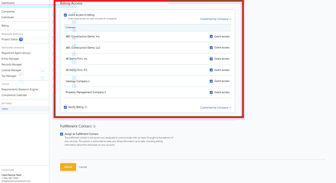 billing access